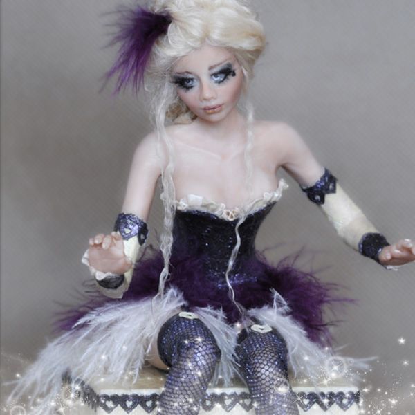 Art doll Olga is a little sculpture of a one-of-a-kind fairy.
